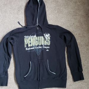 Majestic pittsburgh penguins zip hoodie sz medium